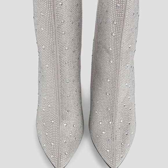 Rhinestone Block Heel Booties - Silver (Ardene) - Picture 4 of 5